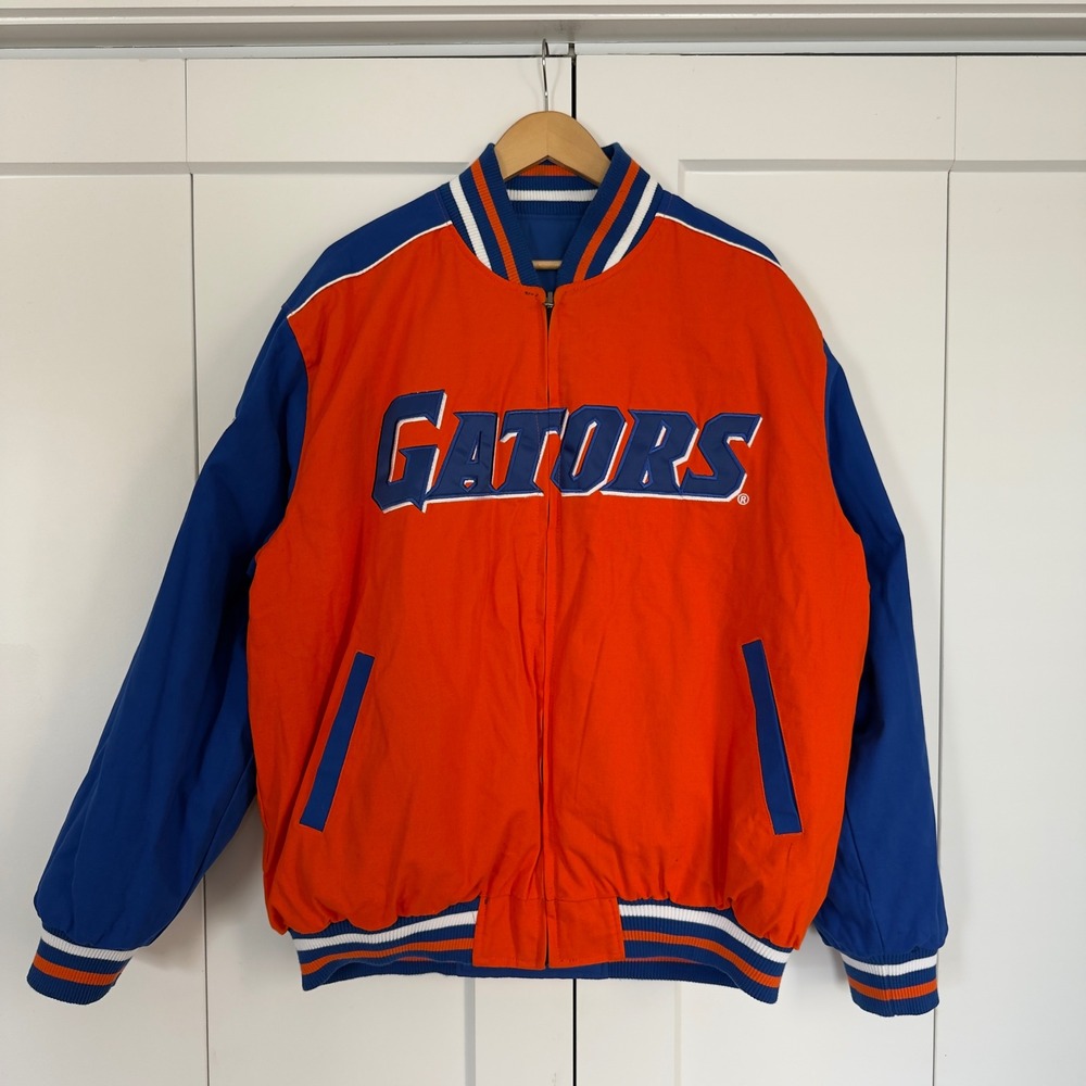 Modern Mens XL G-III Sports Florida Gators Reversible Jacket Blue Orange Cotton